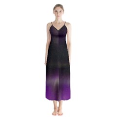 The Northern Lights Nature Button Up Chiffon Maxi Dress