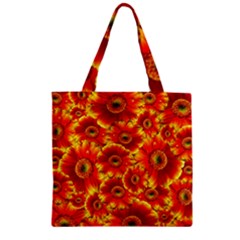 Gerbera Flowers Nature Plant Zipper Grocery Tote Bag by Nexatart