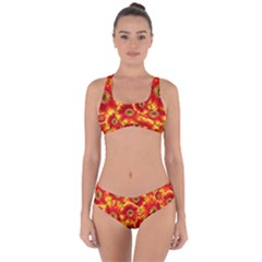 Gerbera Flowers Nature Plant Criss Cross Bikini Set