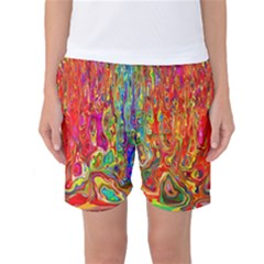 Background Texture Colorful Women s Basketball Shorts by Nexatart