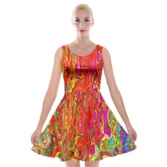 Background Texture Colorful Velvet Skater Dress by Nexatart