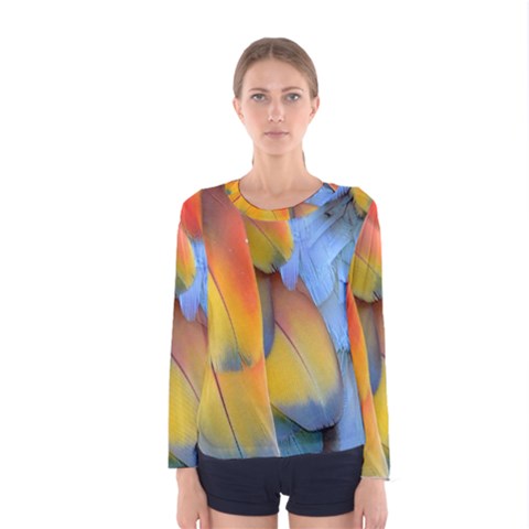 Spring Parrot Parrot Feathers Ara Women s Long Sleeve Tee by Nexatart