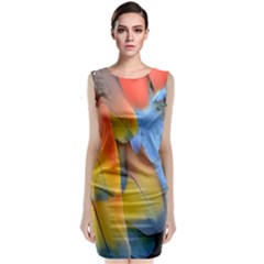 Spring Parrot Parrot Feathers Ara Sleeveless Velvet Midi Dress by Nexatart