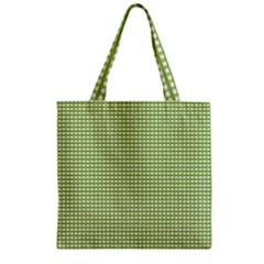 Gingham Check Plaid Fabric Pattern Zipper Grocery Tote Bag by Nexatart