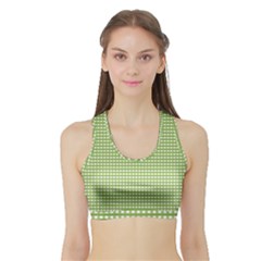 Gingham Check Plaid Fabric Pattern Sports Bra With Border by Nexatart