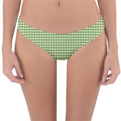 Gingham Check Plaid Fabric Pattern Reversible Hipster Bikini Bottoms