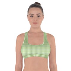 Gingham Check Plaid Fabric Pattern Cross Back Sports Bra by Nexatart