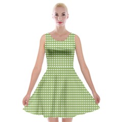 Gingham Check Plaid Fabric Pattern Velvet Skater Dress by Nexatart