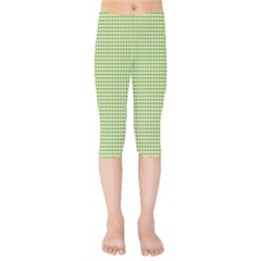 Gingham Check Plaid Fabric Pattern Kids  Capri Leggings 