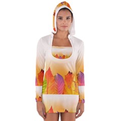 Autumn Leaves Colorful Fall Foliage Women s Long Sleeve Hooded T-shirt by Nexatart