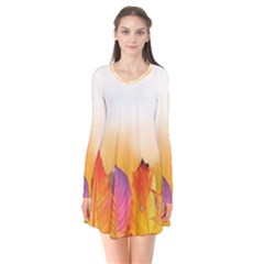 Autumn Leaves Colorful Fall Foliage Flare Dress by Nexatart