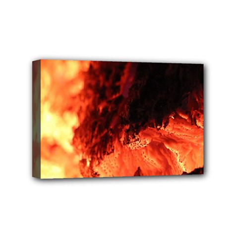 Fire Log Heat Texture Mini Canvas 6  x 4 