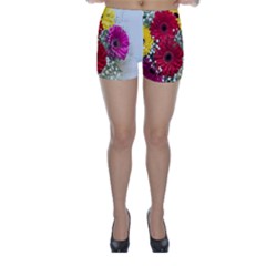 Flowers Gerbera Floral Spring Skinny Shorts by Nexatart