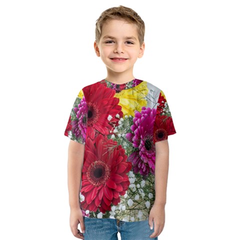 Flowers Gerbera Floral Spring Kids  Sport Mesh Tee by Nexatart