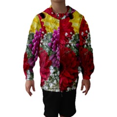 Flowers Gerbera Floral Spring Hooded Wind Breaker (kids) by Nexatart