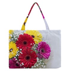 Flowers Gerbera Floral Spring Medium Zipper Tote Bag by Nexatart