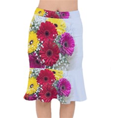 Flowers Gerbera Floral Spring Mermaid Skirt by Nexatart