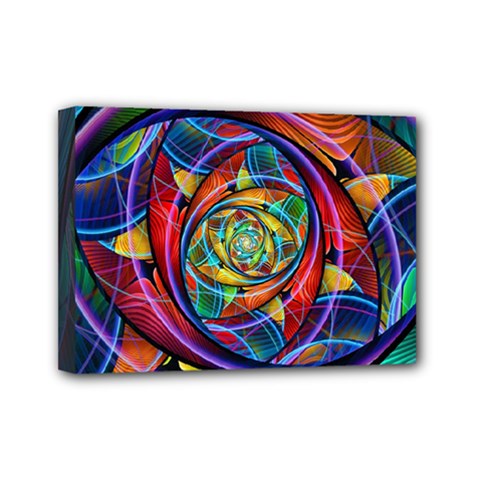 Eye Of The Rainbow Mini Canvas 7  X 5  by WolfepawFractals