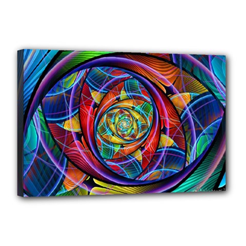 Eye Of The Rainbow Canvas 18  X 12  by WolfepawFractals