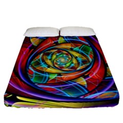 Eye Of The Rainbow Fitted Sheet (queen Size) by WolfepawFractals