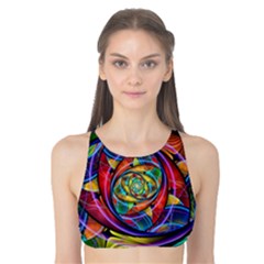 Eye Of The Rainbow Tank Bikini Top by WolfepawFractals