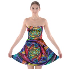 Eye Of The Rainbow Strapless Bra Top Dress by WolfepawFractals