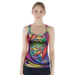 Eye Of The Rainbow Racer Back Sports Top by WolfepawFractals