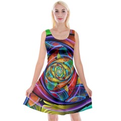 Eye Of The Rainbow Reversible Velvet Sleeveless Dress by WolfepawFractals