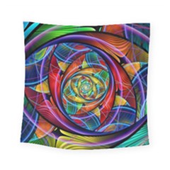 Eye Of The Rainbow Square Tapestry (small) by WolfepawFractals