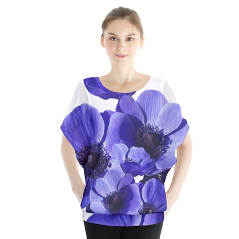 Poppy Blossom Bloom Summer Blouse by Nexatart