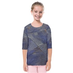 Textures Sea Blue Water Ocean Kids  Quarter Sleeve Raglan Tee