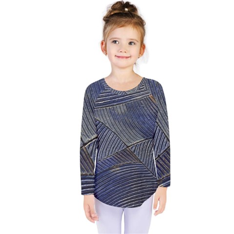 Textures Sea Blue Water Ocean Kids  Long Sleeve Tee by Nexatart