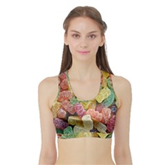 Jelly Beans Candy Sour Sweet Sports Bra With Border by Nexatart