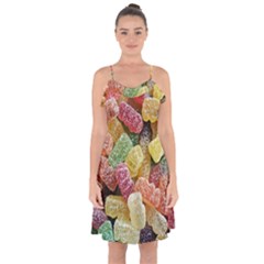 Jelly Beans Candy Sour Sweet Ruffle Detail Chiffon Dress by Nexatart