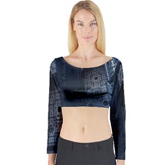 Graphic Design Background Long Sleeve Crop Top by Nexatart