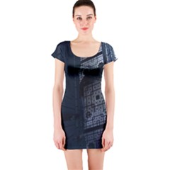 Graphic Design Background Short Sleeve Bodycon Dress by Nexatart