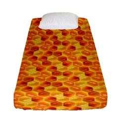 Honeycomb Pattern Honey Background Fitted Sheet (single Size) by Nexatart