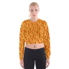 Honeycomb Pattern Honey Background Cropped Sweatshirt by Nexatart