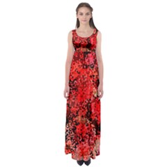 Red Polka Dot Roses Empire Waist Maxi Dress by DressitUP