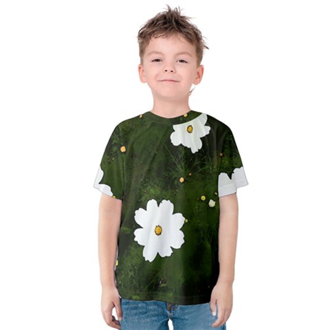 Daisies In Green Kids  Cotton Tee by DeneWestUK