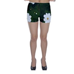 Daisies In Green Skinny Shorts by DeneWestUK