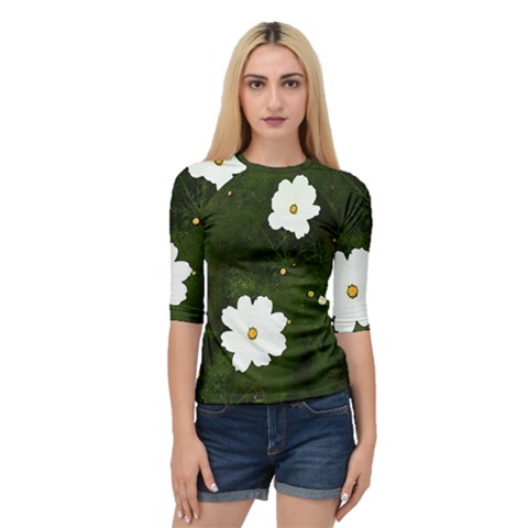 Daisies In Green Quarter Sleeve Tee by DeneWestUK