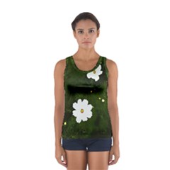 Daisies In Green Women s Sport Tank Top 