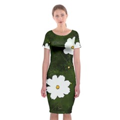 Daisies In Green Classic Short Sleeve Midi Dress by DeneWestUK