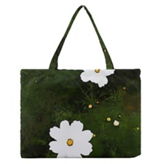 Daisies In Green Medium Zipper Tote Bag by DeneWestUK