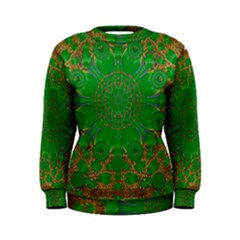 Summer Landscape In Green And Gold Women s Sweatshirt by pepitasart