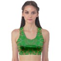 Summer Landscape In Green And Gold Sports Bra View1