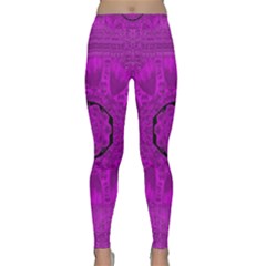 Purple Mandala Fashion Classic Yoga Leggings by pepitasart