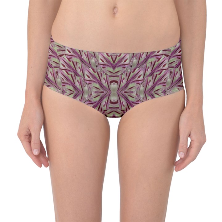 Mandala Art Paintings Collage Mid-Waist Bikini Bottoms