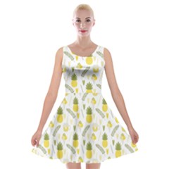 Pineapple Fruit And Juice Patterns Velvet Skater Dress by TastefulDesigns